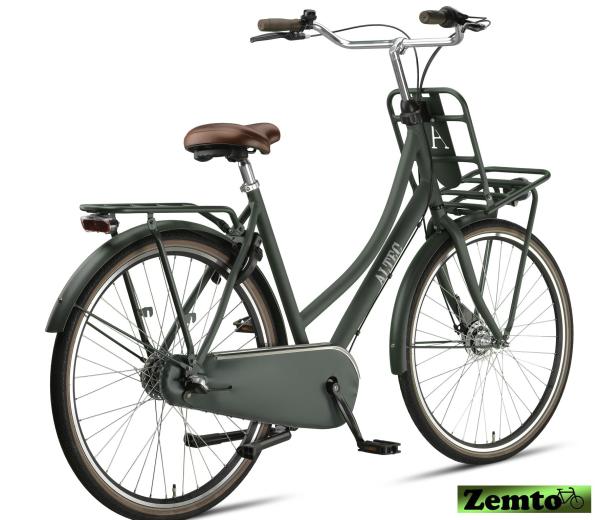 Hollandrad Retro Damen 28 Zoll 53 cm Grün Metallic, 3 Gang